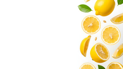 Fresh Lemon Isolated With Copy Space &ndash; 16:9	
