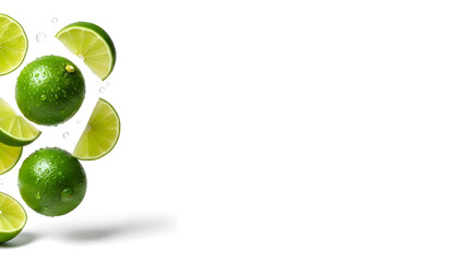 Fresh Lime Isolated With Copy Space &ndash; 16:9	
