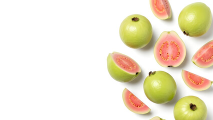 Fresh Guavas Isolated With Copy Space &ndash; 16:9	
