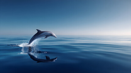 Dolphin Jumping Above the Ocean