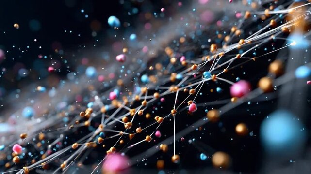 Interconnected Digital Network: A mesmerizing visual of interconnected nodes and lines, symbolizing the intricate web of digital connectivity, data flow, and the boundless potential of technology.