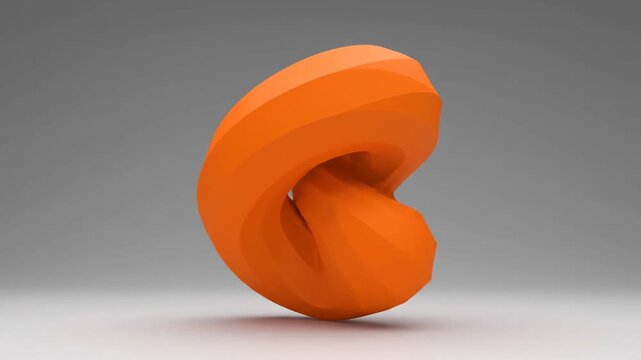Orange twisted form against gradient background