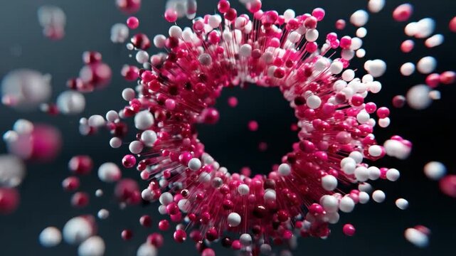 Abstract Sphere Design: An artistic representation of a sphere created with numerous spherical objects, forming an eye-catching, three-dimensional design, showcasing depth, texture.