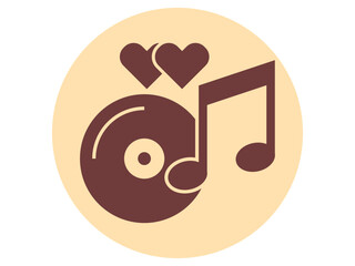 Wedding music icon. Wedding vector icon. Flat vector illustration.
