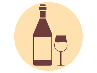 Wine icon. Wedding vector icon. Flat vector illustration.