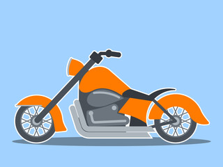  A chopper-style motorcycle illustration. Modern transportations illustration. Flat vector concept.	