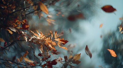 Wind blow fall leaves