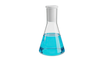 Erlenmeyer Flask with Blue Liquid