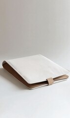 Elegant Minimalist Laptop Sleeve with Soft Fabric and Brown Accent
