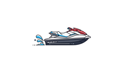 Naklejka premium Modern Personal Watercraft for Recreational Activities on Water, Featuring Sleek Design and Speed