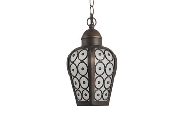 Ornate moroccan lantern pendant light isolated on transparent background