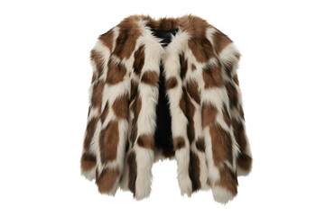 Stylish patchwork fur vest isolated on transparent background