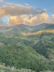 mountain landscape with clouds