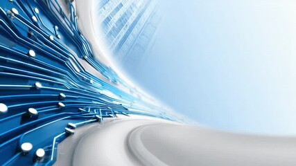 Digital Highway: An abstract depiction of technology with circuit board pathways against a gradient background, suggesting a digital network and technological progress. - Powered by Adobe