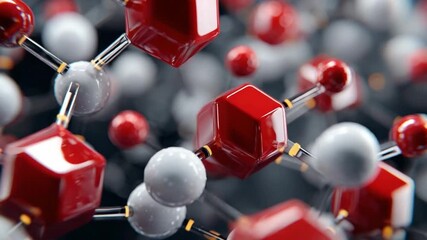 Molecular Abstract: A stunning 3D illustration of complex molecular structures, showcasing interconnected atoms in vibrant colors and intricate arrangements. 