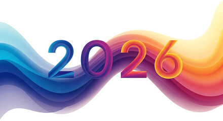 Futuristic neon glowing 2026 numbers