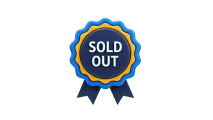 3D Rendered "Sold Out" Badge with Ribbon
