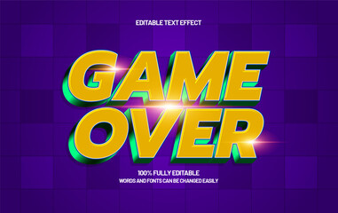 Game Over Editable Text Effect &ndash; Retro Arcade Pixel Typography for Gaming Title and Screen