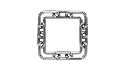 Abstract Square Frame Made of Interlocking Metal Chains