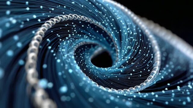 Whirl of Technology: An ethereal vortex of data streams, illuminating the intricate dance of connectivity and information flow, with digital technology.
