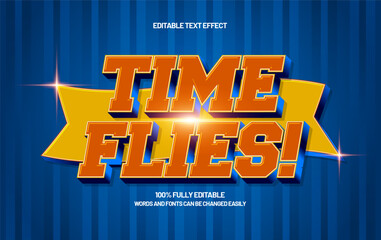 Time Flies Editable Text Effect &ndash; Modern Typography Style for Poster, Logo, and Social Media