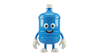 Happy Blue Water Cooler Bottle Character