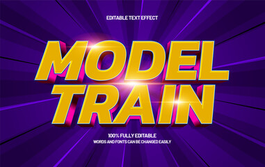 Model Train Editable Text Effect &ndash; Cute Cartoon Typography for Kids Logo, Poster, and Title