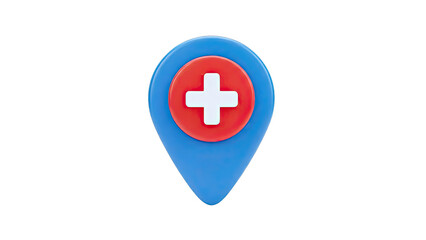 Fototapeta premium 3D Medical Location Pin Icon