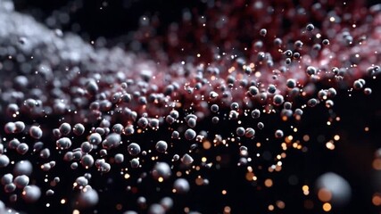 Effervescent Dance of Bubbles: A mesmerizing macro capture of countless bubbles rising and swirling, creating a dynamic abstract spectacle that embodies the essence of refreshment and energy.