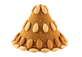 almond studded cone dessert with roasted almonds