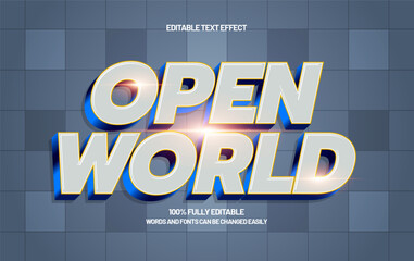 Open World Editable Text Effect &ndash; Retro Arcade Pixel Typography for Gaming Title and Screen