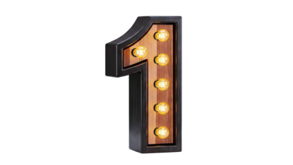 Marquee Letter '1' with Incandescent Bulbs