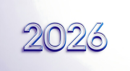 Futuristic neon glowing 2026 numbers