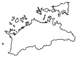 香川県の地図（白地図）