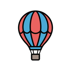 Naklejka premium Colorful Hot Air Balloon Illustration on White Background