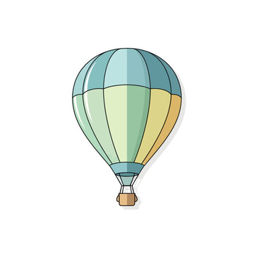 Colorful Hot Air Balloon Illustration Isolated on White Background