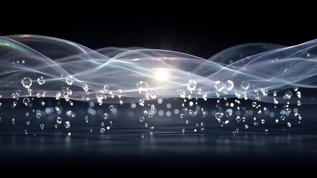 Microscopic Biological Layers Undulating with Prismatic Refraction and Rising Subsurface Droplets