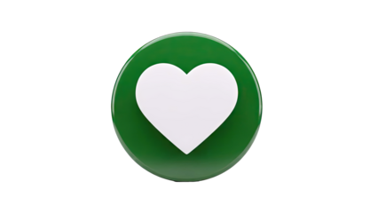 Green circle with a white heart