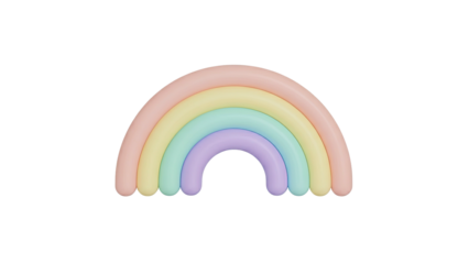 3D rendering of a colorful rainbow illustration on a white background