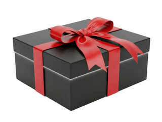 Obraz premium Gift box with red ribbon isolated on transparent background