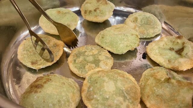 Matar Belwa Kachori served in an Indian wedding