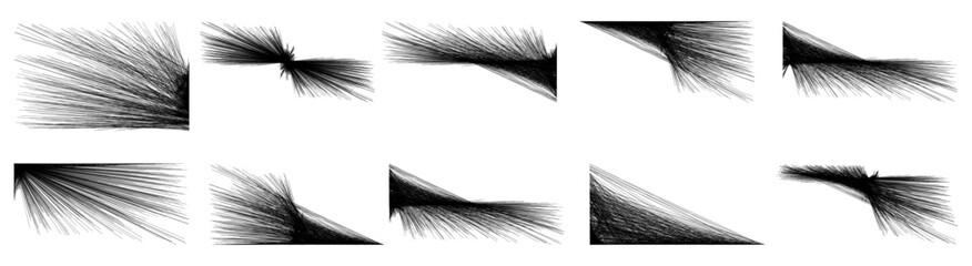 Obraz premium Abstract lines emanating from corners forming complex geometric patterns on white vector illustration.