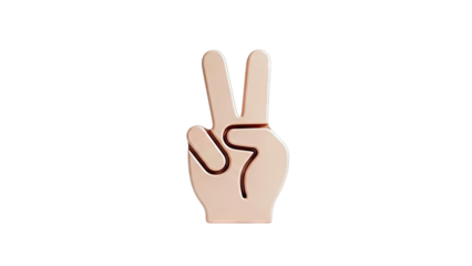 3D Peace Sign Hand Gesture