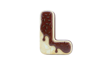 Chocolate Frosted Letter L Cookie