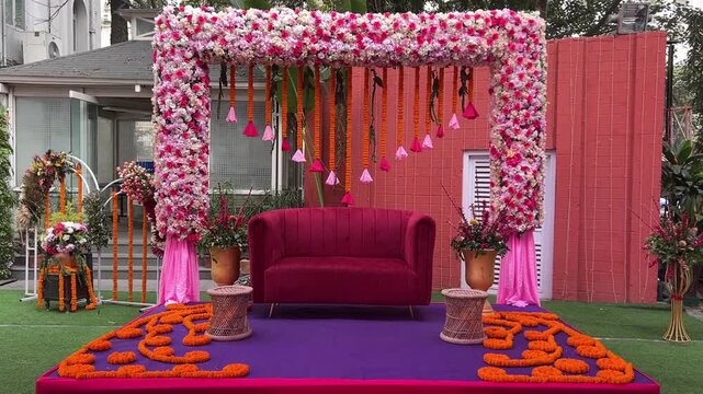Decoration with flowers in Indian wedding