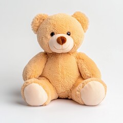 Obraz premium Cute teddy bear plush toy indoor setting photography soft lighting cozy atmosphere child-friendly concept