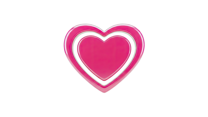Glossy Pink Double Heart Shape