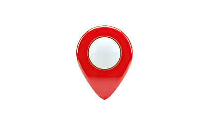 Red and white 3D map pin icon