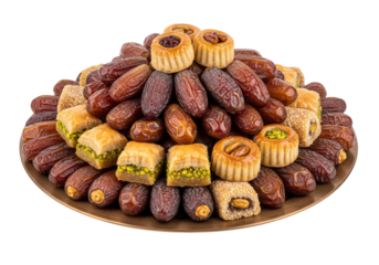 assorted date and cookie platter on decorative plate