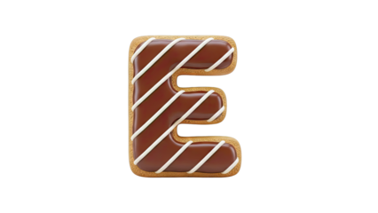 Chocolate Iced Letter E Cookie